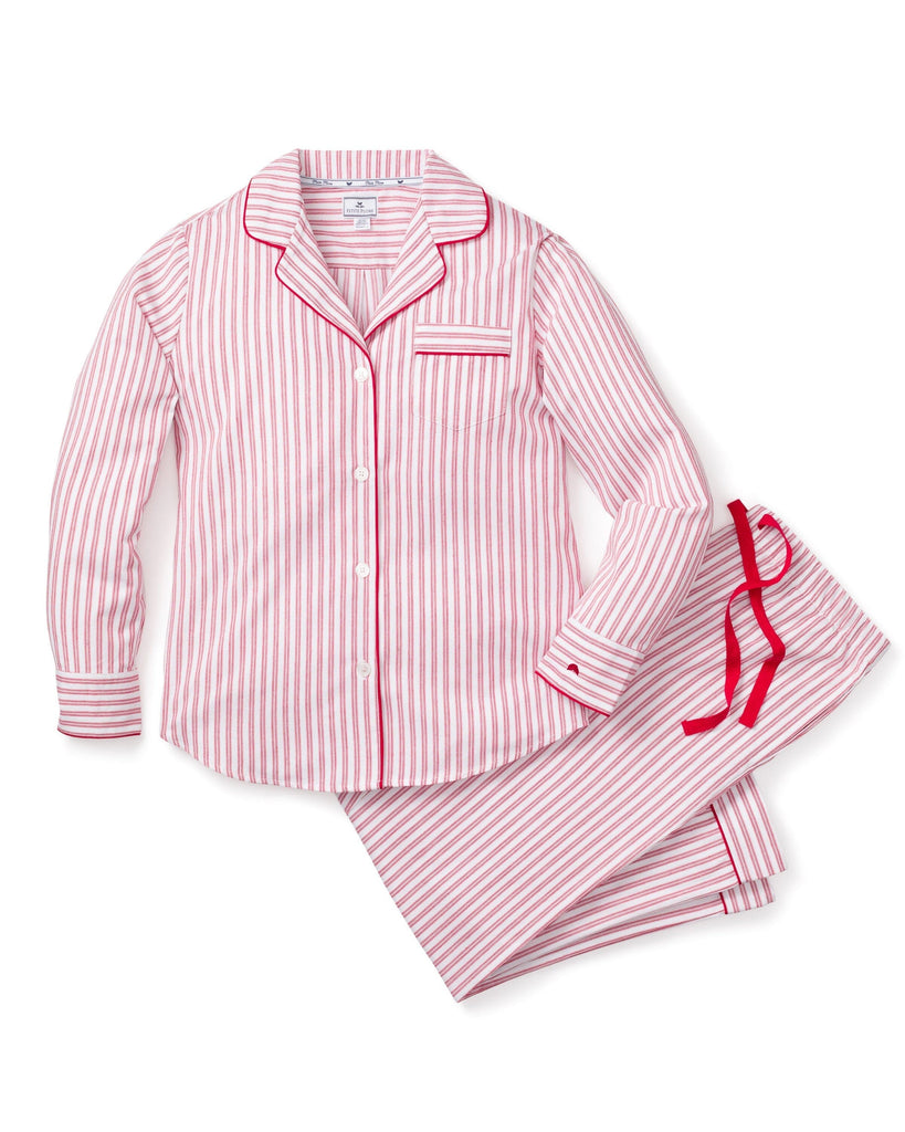 Women's Twill Pajama Set | Antique Red Ticking Pajama Sets Petite Plume 