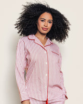 Women's Twill Pajama Set | Antique Red Ticking Pajama Sets Petite Plume 