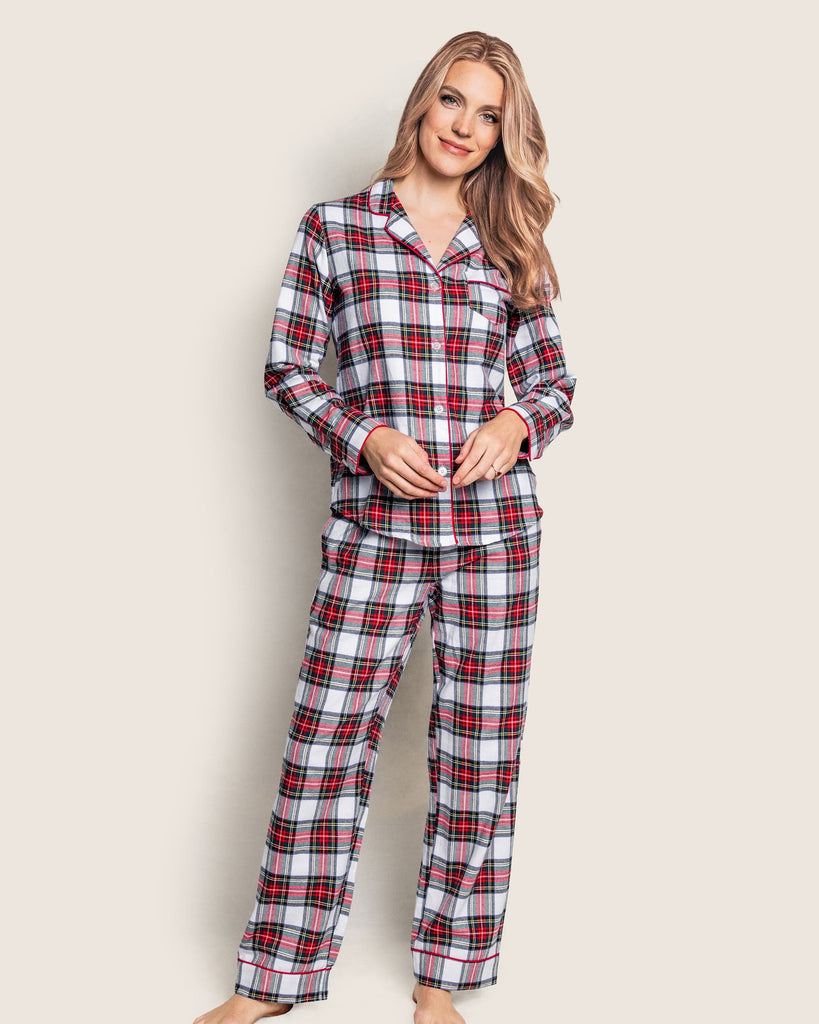 Women's Brushed Cotton Pajama Set | Balmoral Tartan Pajama Sets Petite Plume 