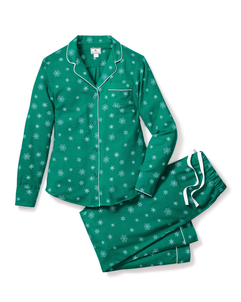 Women's Flannel Pajama Set in Emerald Wonderland Adult Sleepwear Petite Plume 