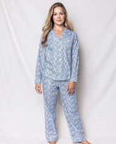 Women's Twill Pajama Set in Fleur D'Azur Adult Sleepwear Petite Plume 