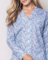 Women's Twill Pajama Set in Fleur D'Azur Adult Sleepwear Petite Plume 