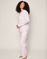 Women's Twill Pajama Set | Garnet Tattersall Pajama Sets Petite Plume 