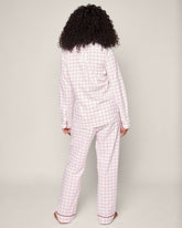 Women's Twill Pajama Set | Garnet Tattersall Pajama Sets Petite Plume 