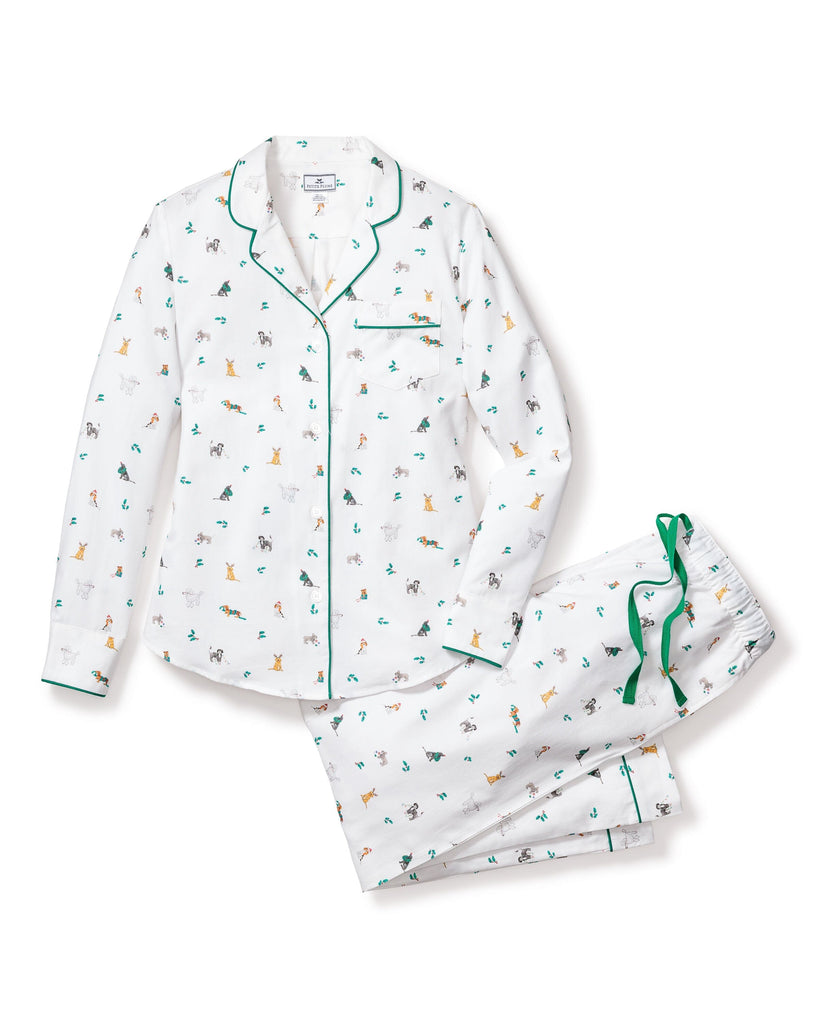 Women's Twill Pajama Set | Jingle Paws Pajama Sets Petite Plume 