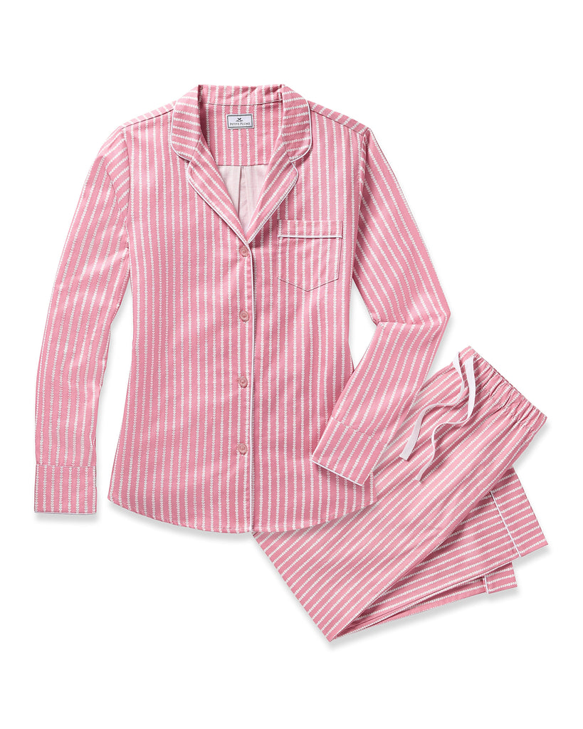 Women's Twill Pajama Set in Love Lines Adult Sleepwear Petite Plume 