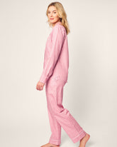 Women's Twill Pajama Set in Love Lines Adult Sleepwear Petite Plume 