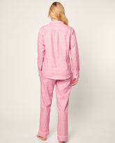 Women's Twill Pajama Set in Love Lines Adult Sleepwear Petite Plume 