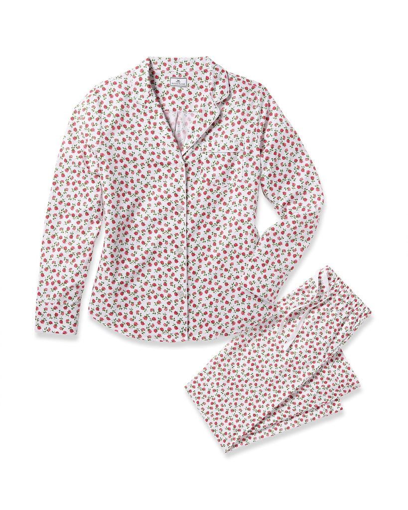 Women's Twill Pajama Set in Petite Petals Adult Sleepwear Petite Plume 