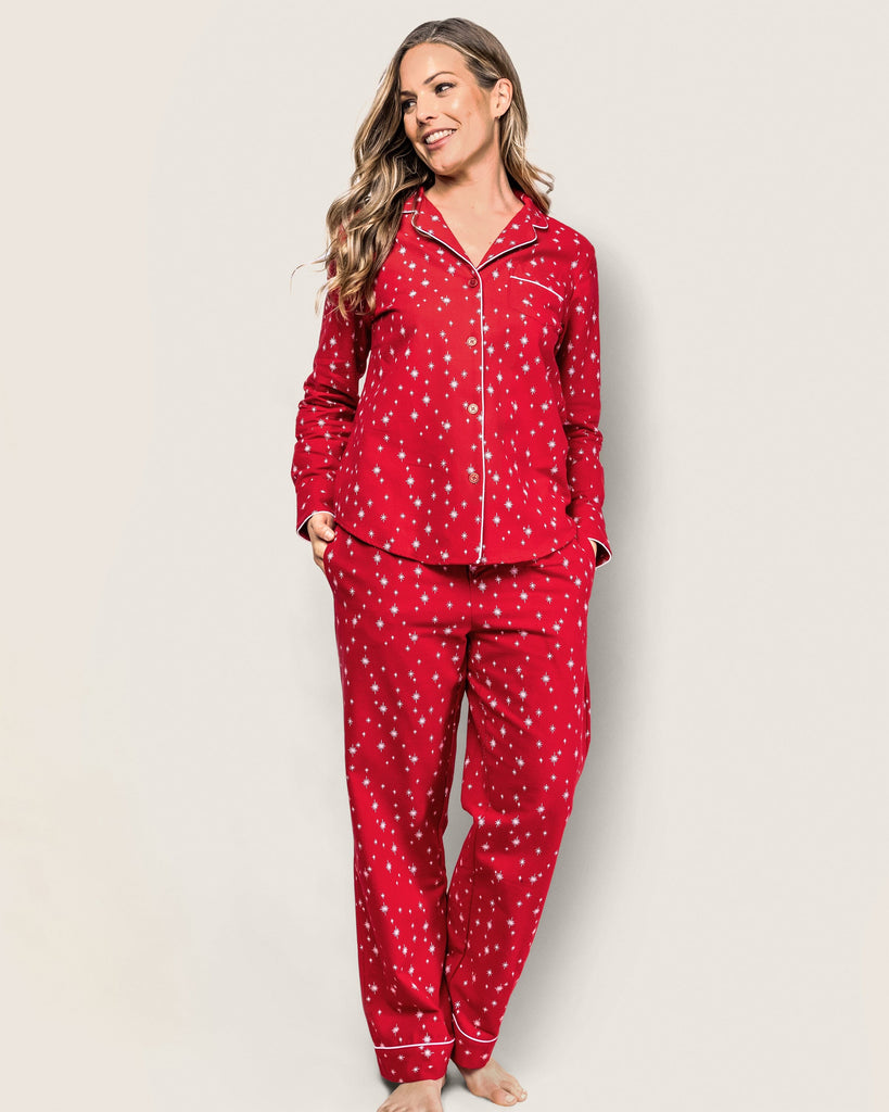 Women's Flannel Pajama Set in Starry Night Women's Pajamas Petite Plume 