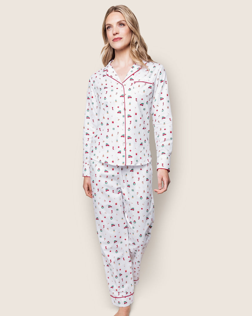 Women's Twill Pajama Set | Winter Nostalgia Pajama Sets Petite Plume 