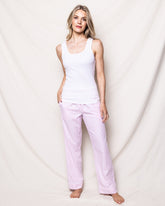 Women's Twill Pajama Pants in Pink Gingham Women's Pants Petite Plume 