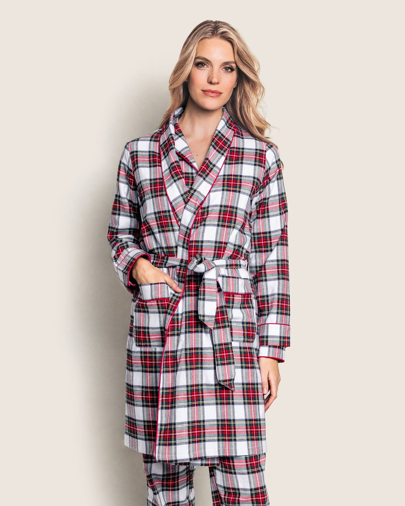 Women's Brushed Cotton Robe in Balmoral Tartan Women Robe Petite Plume 