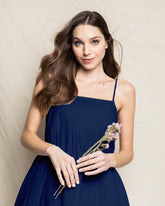 Women's Gauze Serene Sundress | Navy Dresses Petite Plume 