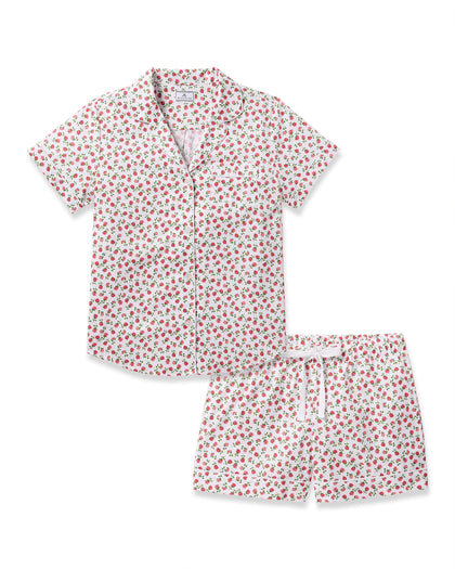 Women's Twill Short Sleeve Short Set in Petite Petals Women's Short Sleeve Short Set Petite Plume 