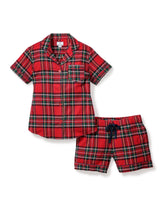 Women's Brushed Cotton Short Sleeve Short Set in Imperial Tartan Women's Short Sleeve Short Set Petite Plume 