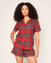 Women's Brushed Cotton Short Sleeve Short Set in Imperial Tartan Women's Short Sleeve Short Set Petite Plume 