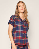 Women's Brushed Cotton Short Sleeve Short Set in Windsor Tartan Women's Short Sleeve Short Set Petite Plume 