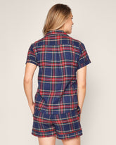 Women's Brushed Cotton Short Sleeve Short Set in Windsor Tartan Women's Short Sleeve Short Set Petite Plume 