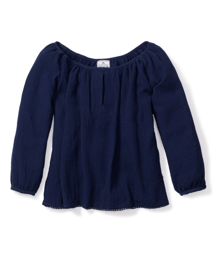 Women's Gauze Willow Scoopneck Top | Navy Loungewear Petite Plume 