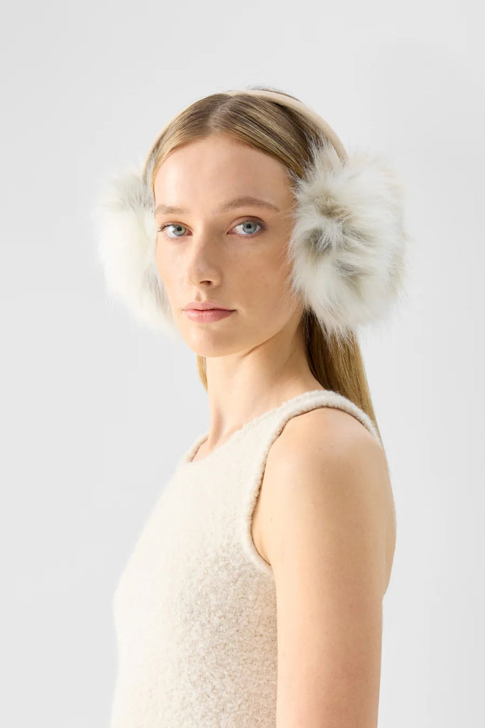 All Ears Earmuffs | Snow Leopard Earmuffs Unreal Fur Snow Leopard ONE SIZE 