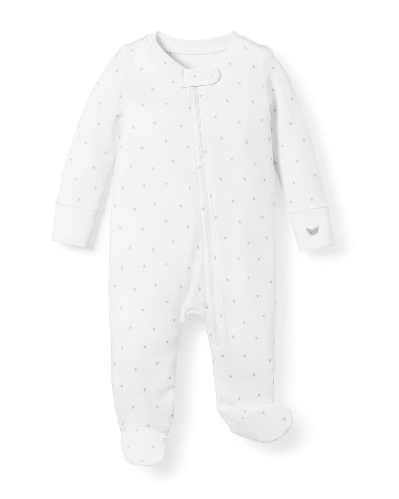 Baby's Pima Romper in Grey Stars Infant Romper - TF Petite Plume 