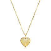 Baby Scalloped Heart Pendant Necklace Necklaces eklexic 14K Gold Vermeil 