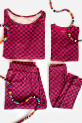 Kids' Checkered Print Set Pajama Sets Bohemian Mama Littles 