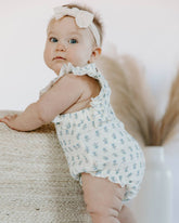 Organic Cotton Muslin Flutter Sleeve Bubble Romper Jumpsuits & Rompers Dear Hayden Cheerful Floral 0-3m 