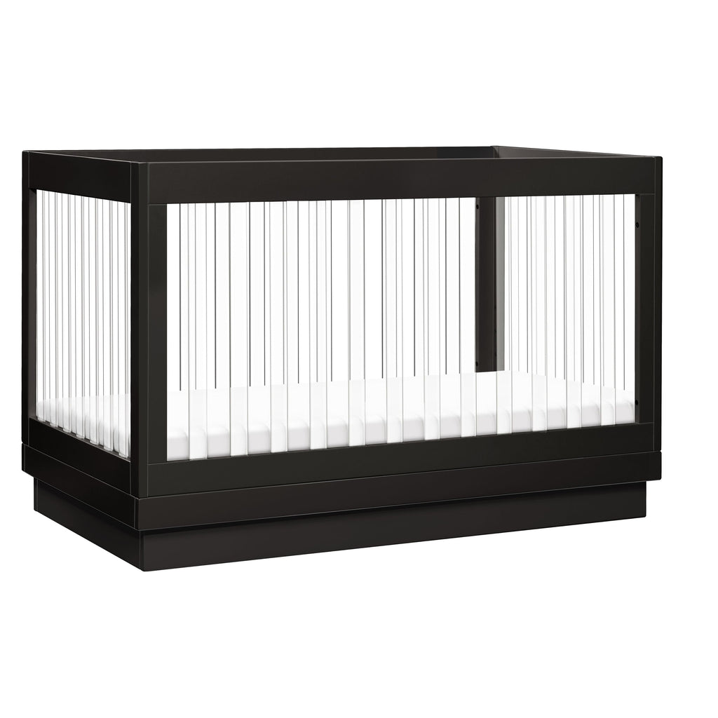 Harlow Acrylic 3-in-1 Convertible Crib with Toddler Bed Conversion Kit | Black Babyletto Black M 