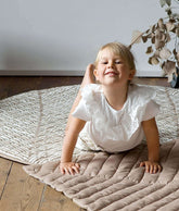 Quilted Cotton Reversible Playmats | Leaves - Tan Toddlekind 