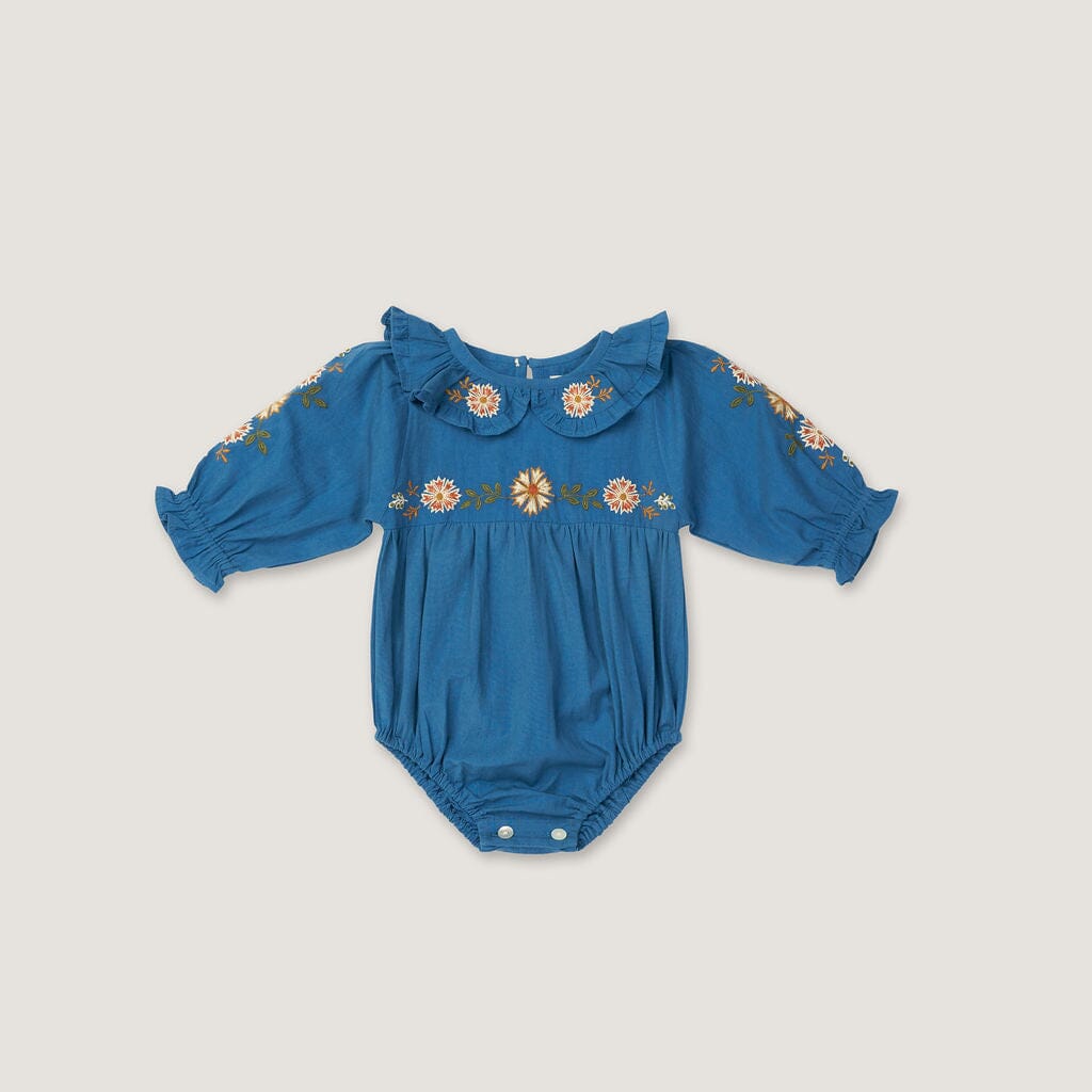 Belle Romper | Azure w/Embroidery Jumpsuits & Rompers Lali 