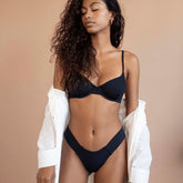 Black Rib Added Coverage Uno Bikini Bottom Bikini Bottom Montce 