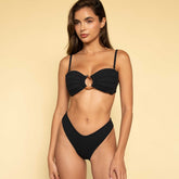 Black Rib Tori Bandeau Bikini Top Bikini Top Montce 