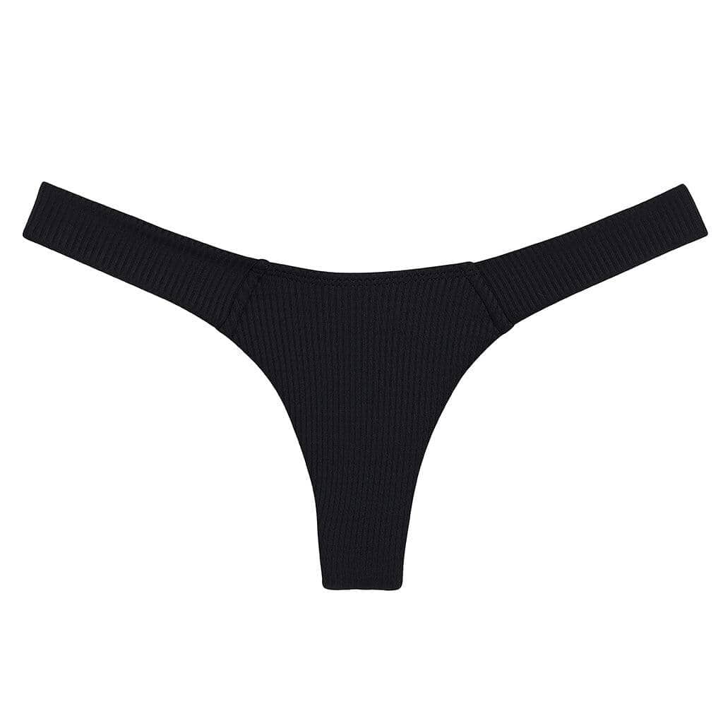 Black Rib Added Coverage Uno Bikini Bottom Bikini Bottom Montce 