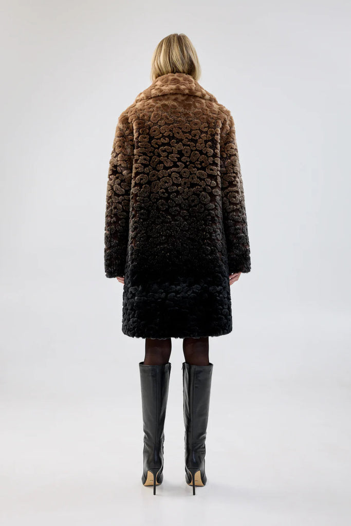 Boho Coat | Ombre Leopard Outerwear Unreal Fur 