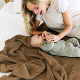 Chunky Knit Throw Blanket - Brown Throw Blanket Makemake Organics 