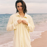 Buttercream Rib Long Sleeve Button Down Shirt Apparel Top Montce 