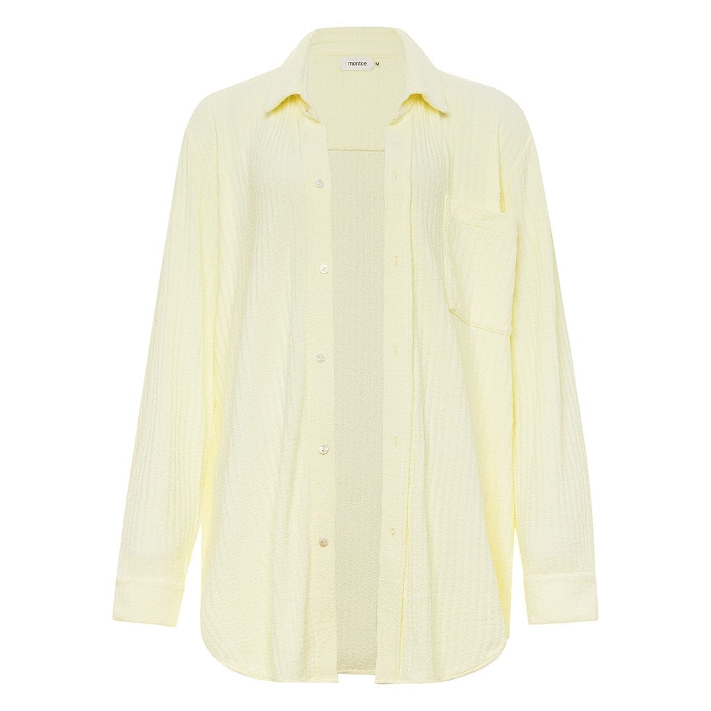 Buttercream Rib Long Sleeve Button Down Shirt Apparel Top Montce 