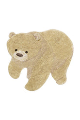 Washable Animal Rug Bear Rugs Lorena Canals Honey 4' x 4' 1" 