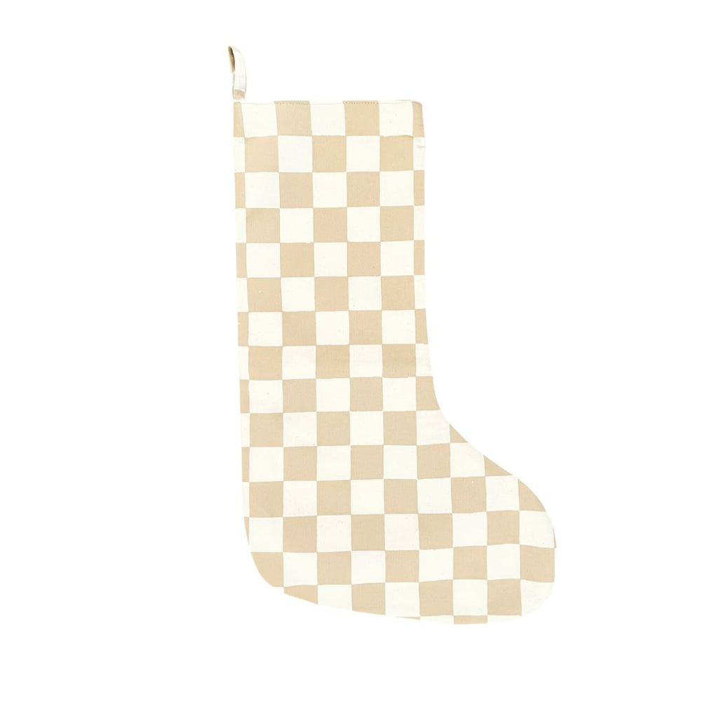 stocking Holiday Imani Collective Checkered Taupe 