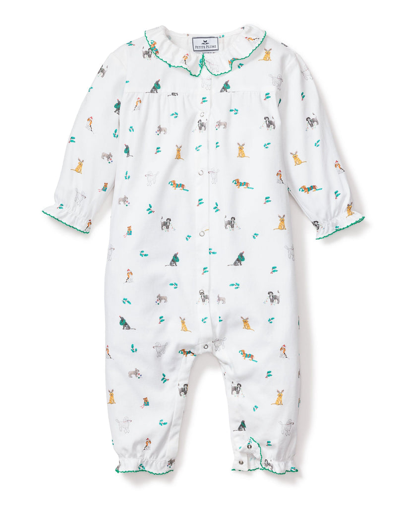 Baby's Twill Madeline Romper in Jingle Paws Infant Romper Petite Plume 