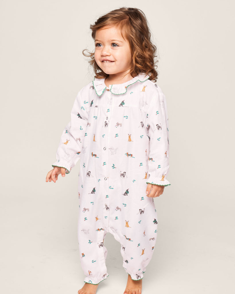 Baby's Twill Madeline Romper in Jingle Paws Infant Romper Petite Plume 