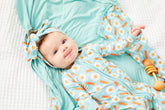 Soft & Stretchy Zipper Footie - Bacon & Eggs Blue by Clover Baby & Kids Clover Baby & Kids 