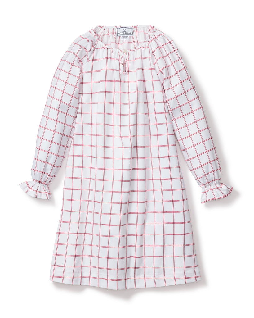 Girl's Twill Delphine Nightgown | Garnet Tattersall Nightgowns Petite Plume 