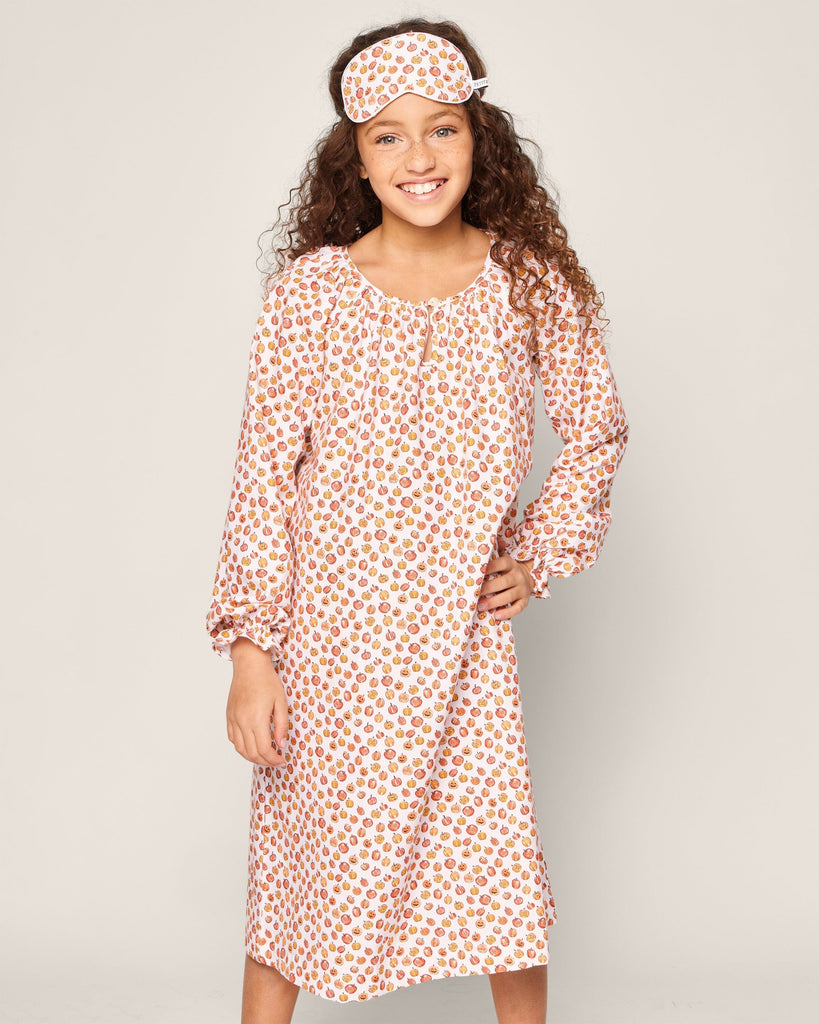 Girl's Delphine Nightgown in Pumpkin Patch Children's Nightgown Petite Plume 