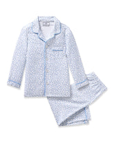 Kid's Twill Pajama in Bluehearts Children's Pajama Pants Petite Plume 