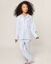 Kid's Twill Pajama in Bluehearts Children's Pajama Pants Petite Plume 