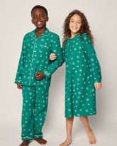 Kid's Flannel Pajama Set | Emerald Wonderland Pajama Sets Petite Plume 