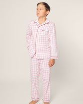 Kid's Twill Pajama Set | Garnet Tattersall Pajama Sets Petite Plume 